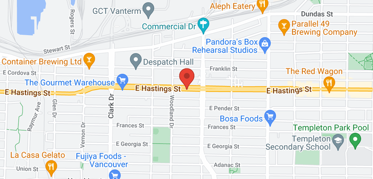 map of 315 1588 E HASTINGS STREET